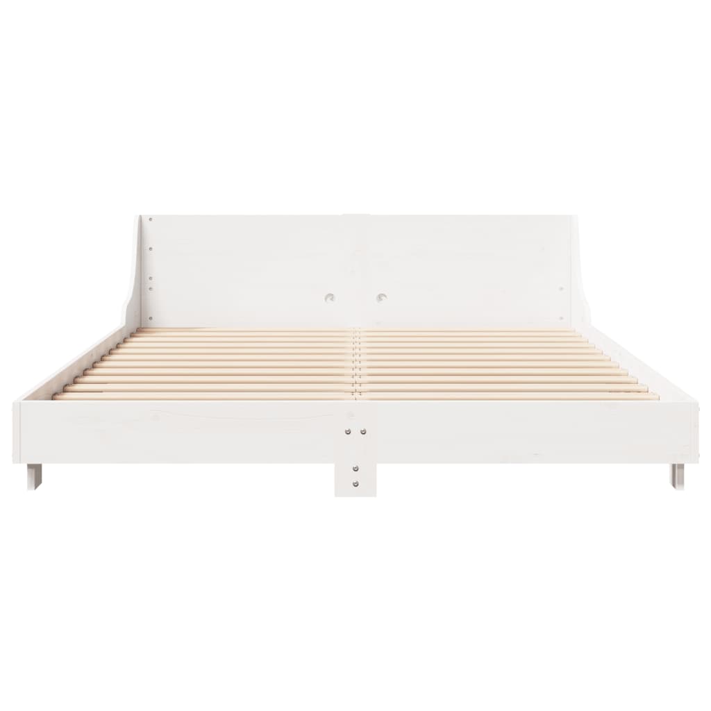 Bed Frame without Mattress White 120x200 cm Solid Wood Pine